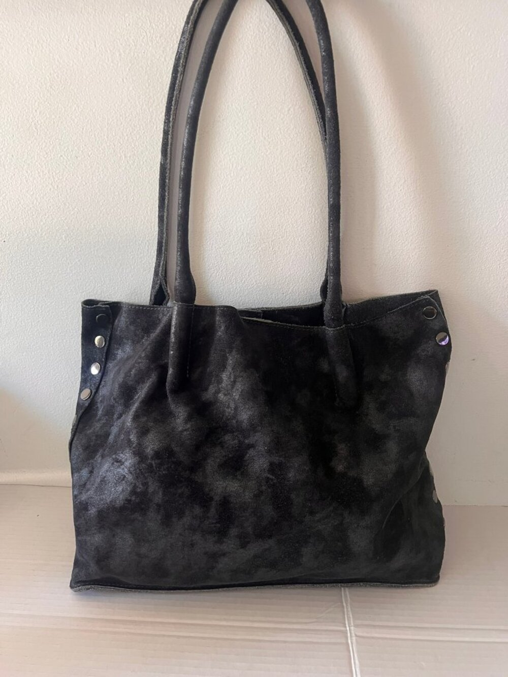 HAMMITT NUBUCK LEATHER STUDDED OPEN TOTE